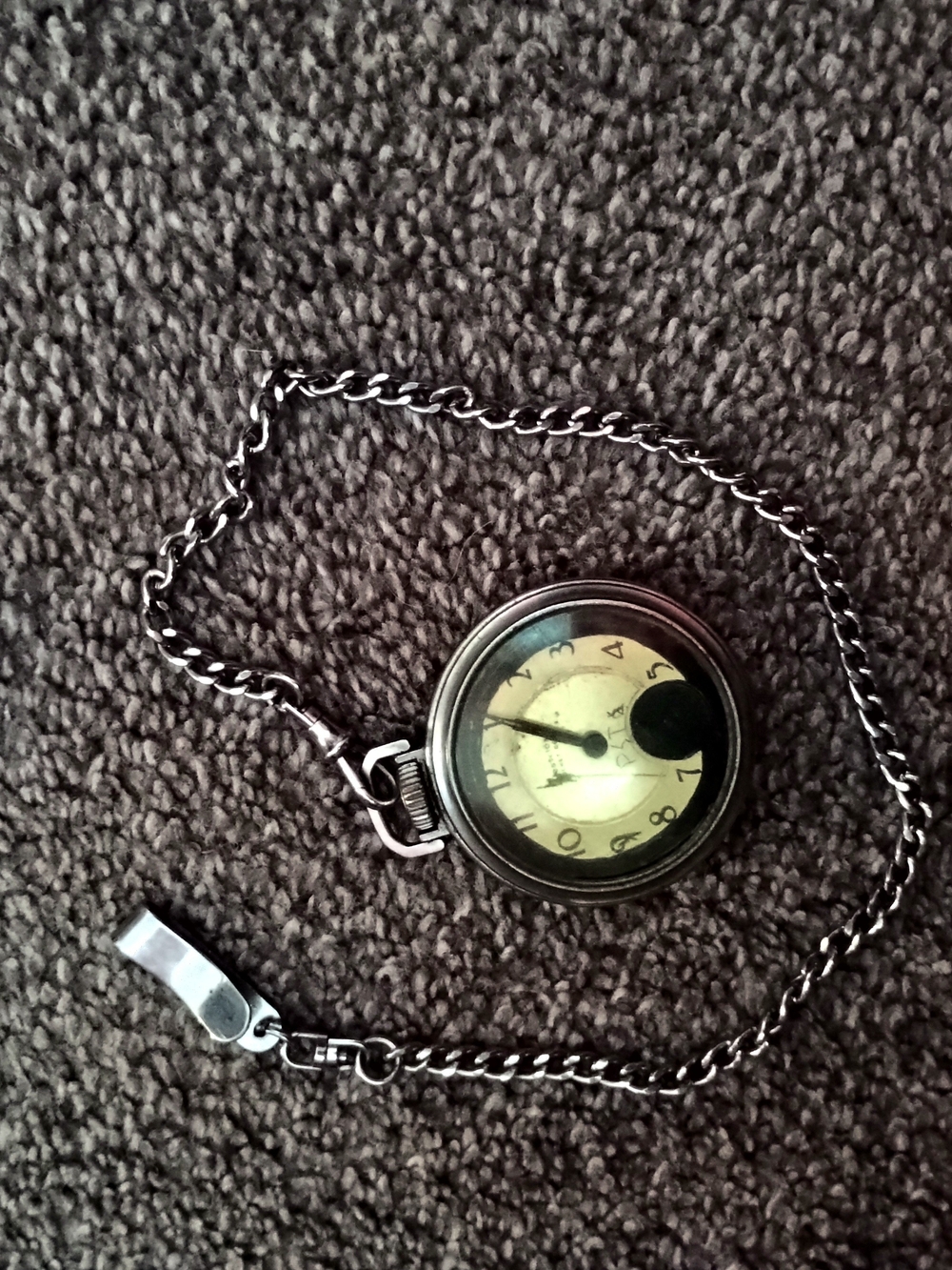 Antique-Inspired Men's Pocket Watch Chain in Silver Tone